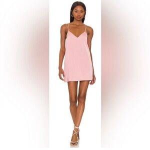 Superdown | Breanna Satin Pink Barbiecore Strappy Slip Swing Mini Dress Small